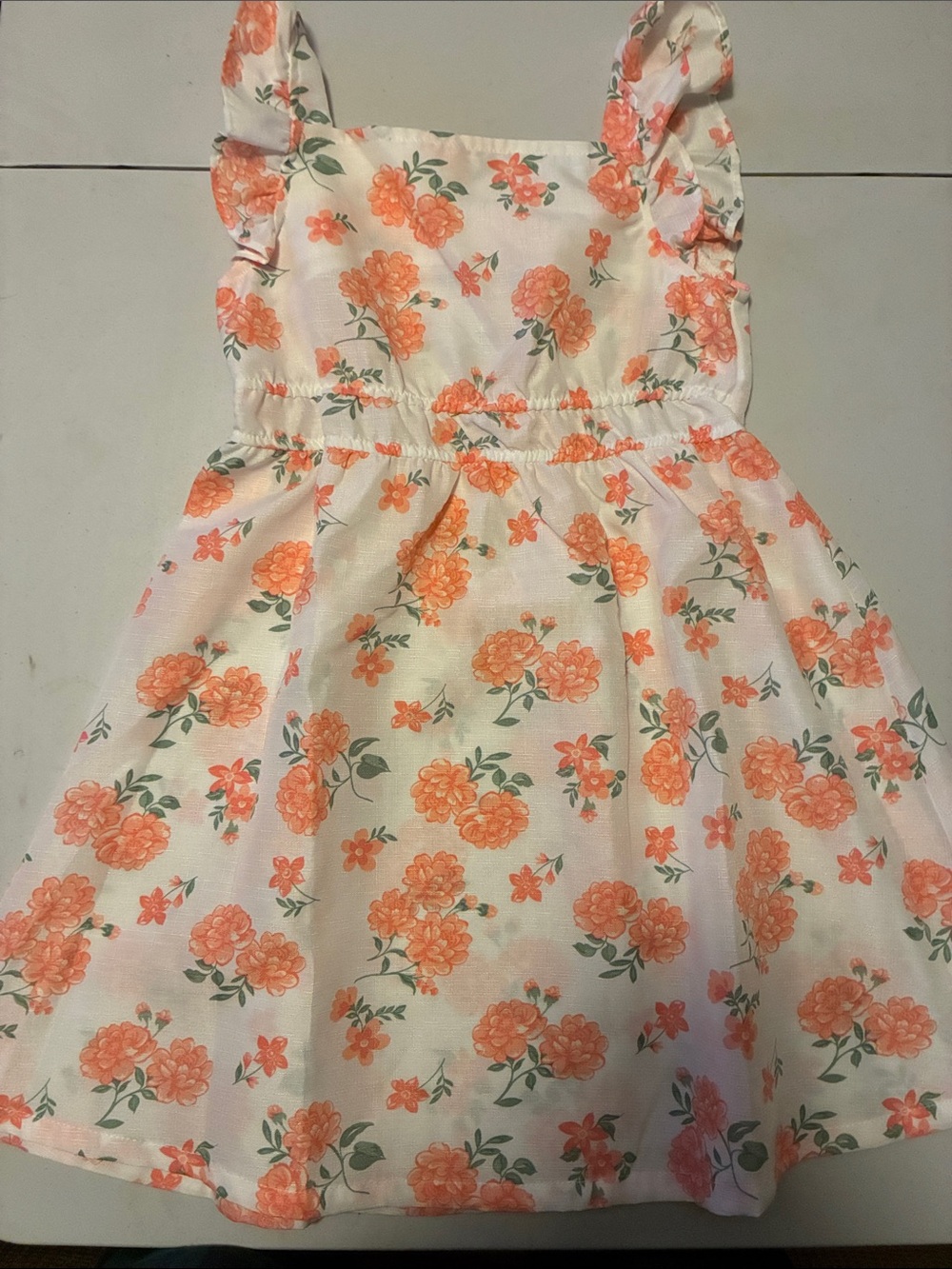 Draper James Cream Dress with Orange Floral Pattern